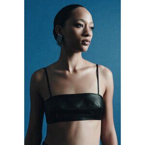 ZARA 100% LEATHER BANDEAU TOP ZW COLLECTION LIMITED EDITION